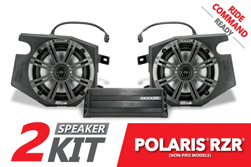 Ssv Works Kicker 2-Speaker Plug-&-Play System For Ride Command - 2019-2022 Polaris Rzr 1