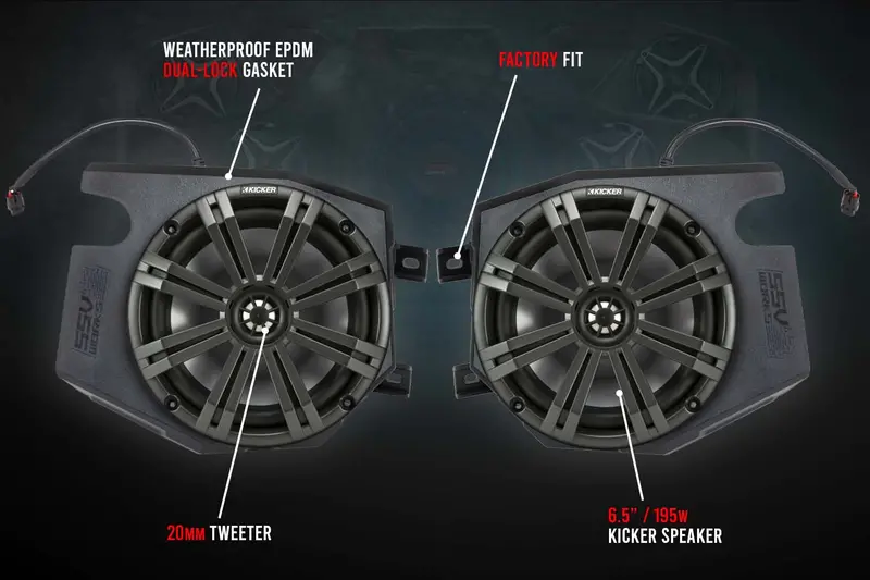 Ssv Works Kicker 2-Speaker Plug-&-Play System For Ride Command - 2019-2022 Polaris Rzr 2