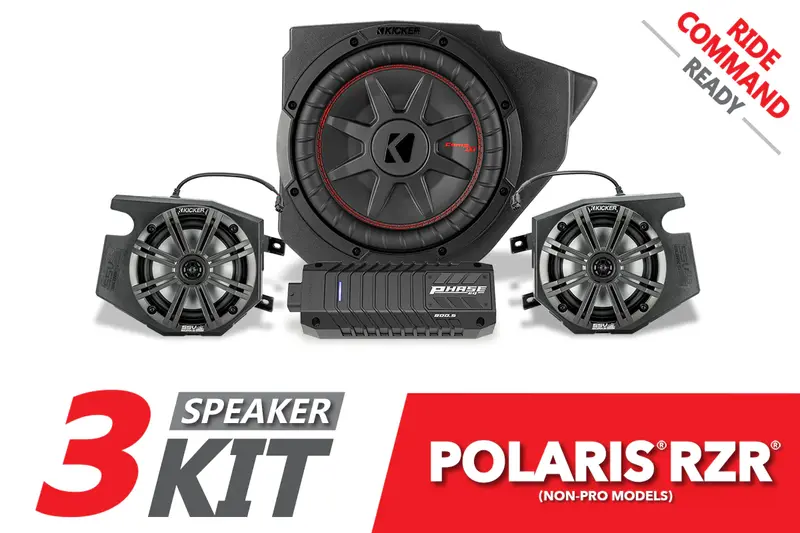 Ssv Works Kicker 3-Speaker Plug-&-Play System For Ride Command - 2014-2023 Polaris Rzr 1