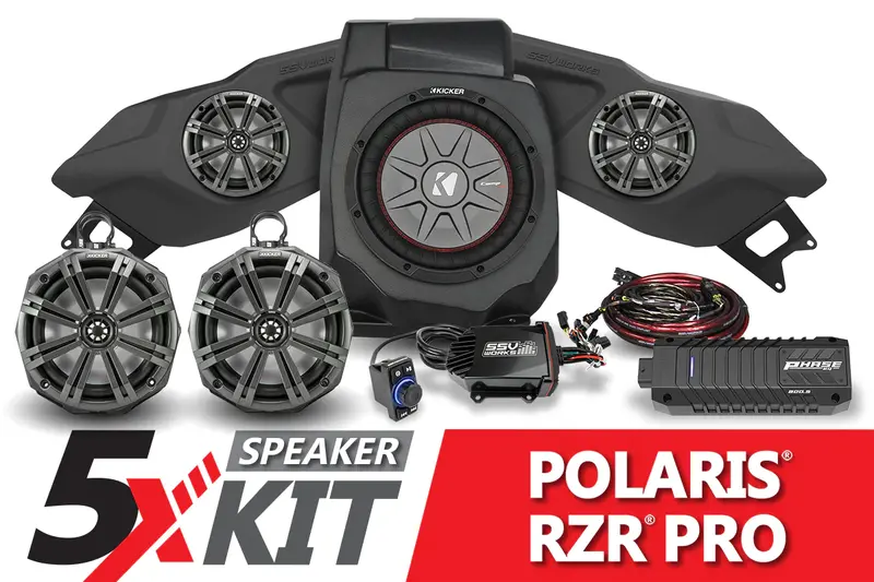 Ssv Works Phase X Kicker 5-Speaker Plug-&-Play System - 2020-2023 Polaris Rzr Pro 1