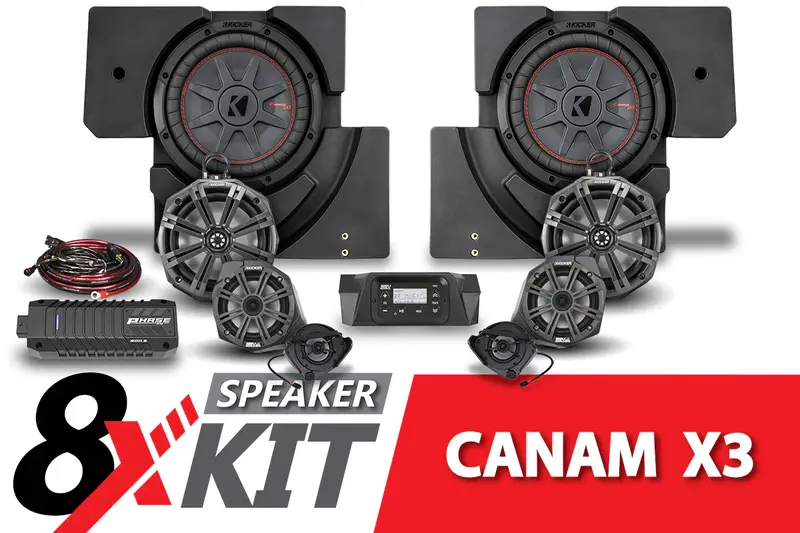 Ssv Works Phase X Kicker 8-Speaker Plug-And-Play System - 2017-2023 Can-Am X3 1