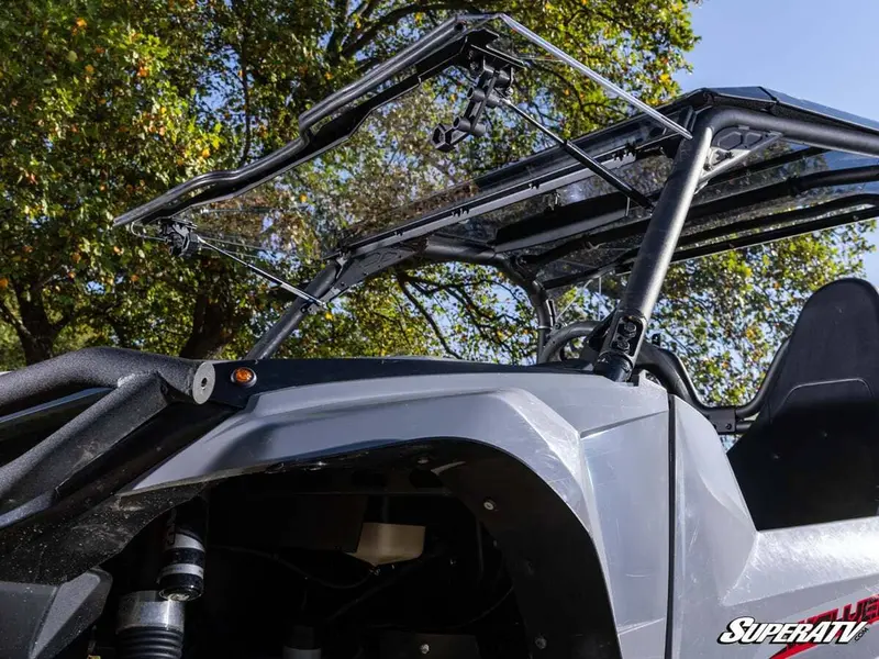 Superatv 18+ Yamaha Wolverine X4 850 Scratch Resistant Flip Windshield 1