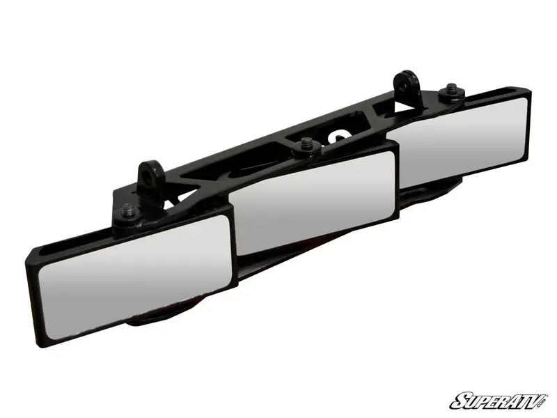 Superatv 3 Panel Rear View Mirror With 1.75” Clamps 1