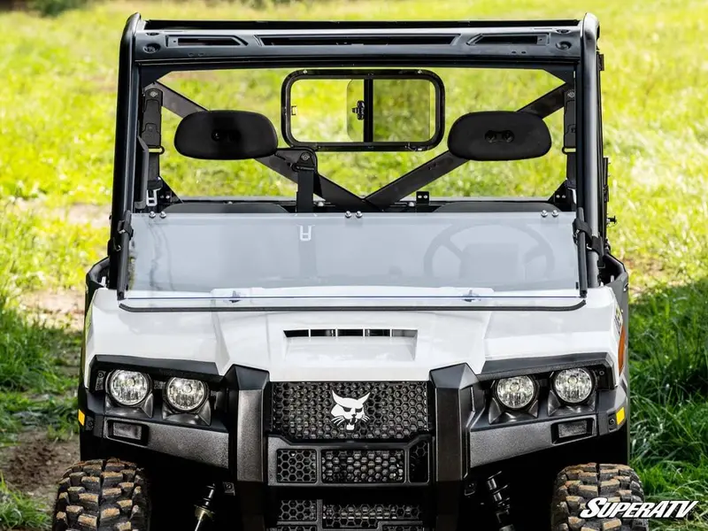 Superatv Bobcat Uv34 Scratch Resistant Flip Down Windshield 1