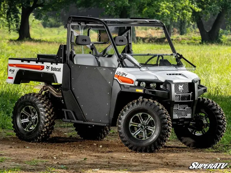 Superatv Bobcat Uv34 Scratch Resistant Flip Down Windshield 2