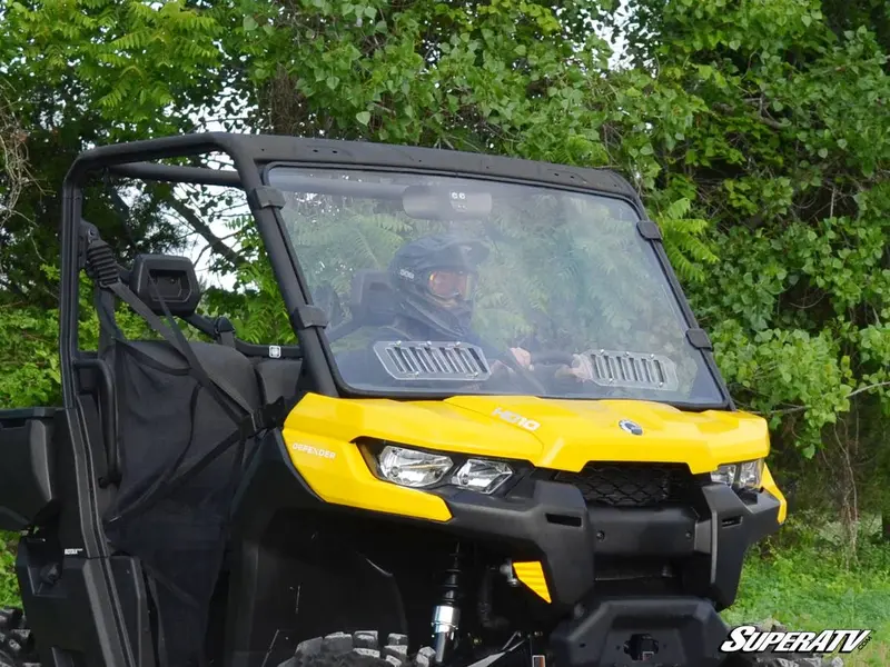 Superatv Can-Am Defender Scratch Resistant Vented Full Windshield 2