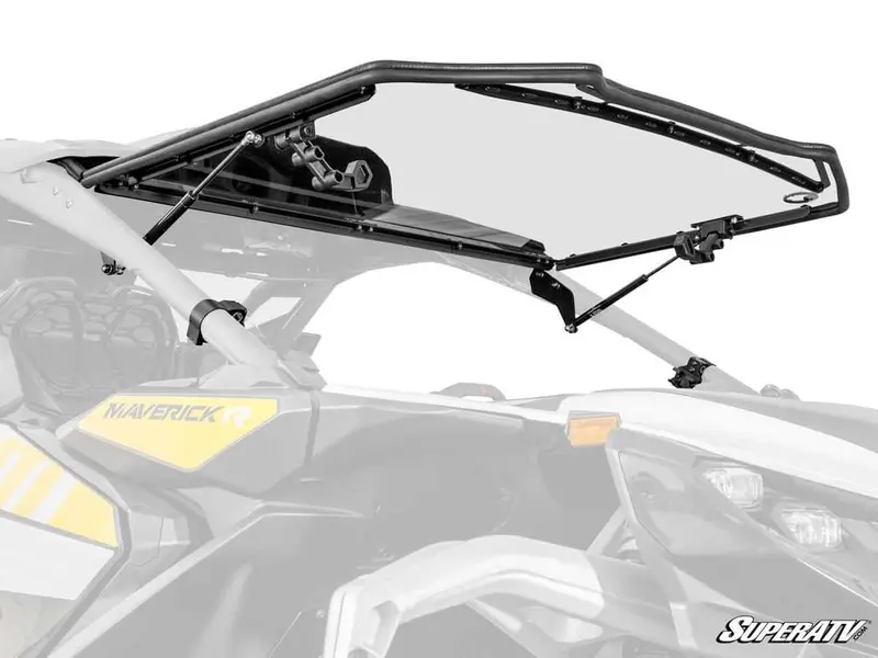 Superatv Can-Am Maverick R Scratch-Resistant Flip Windshield 1