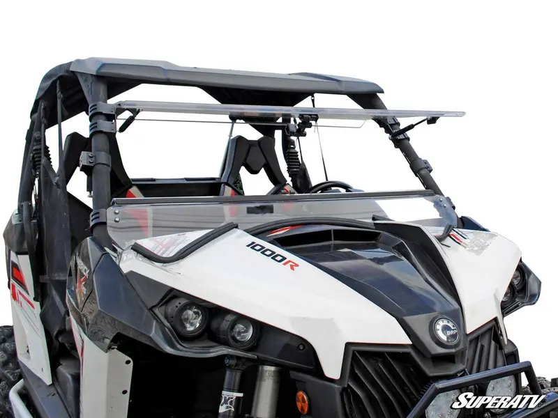 Superatv Can-Am Maverick Scratch Resistant Flip Windshield 1