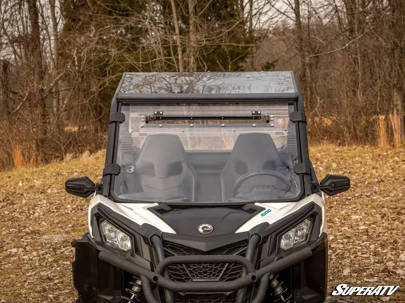 Superatv Can-Am Maverick Sport Scratch Resistant Vented Full Windshield 2