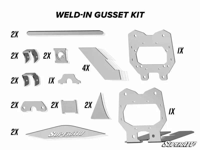 Superatv Can-Am Maverick X3 Weld-In Gusset Kit 1