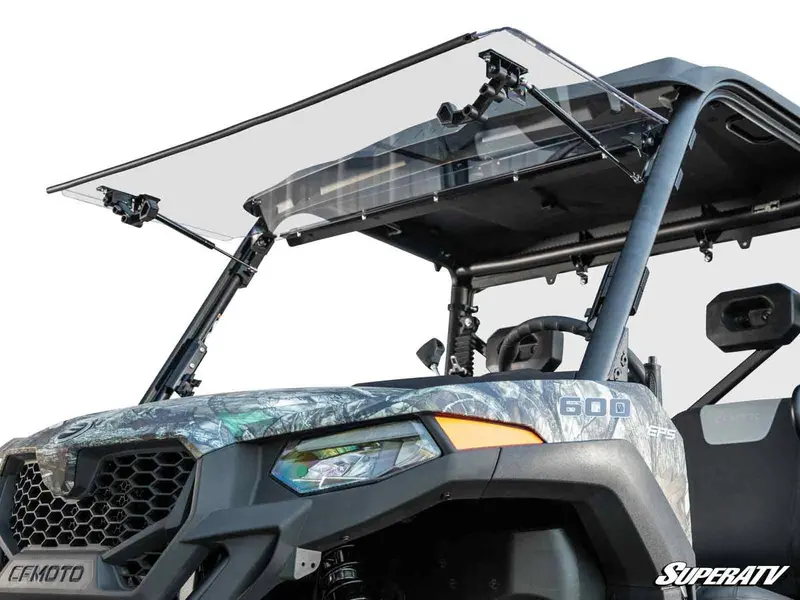 Superatv Cfmoto Uforce 600 Scratch Resistant Flip Windshield 1