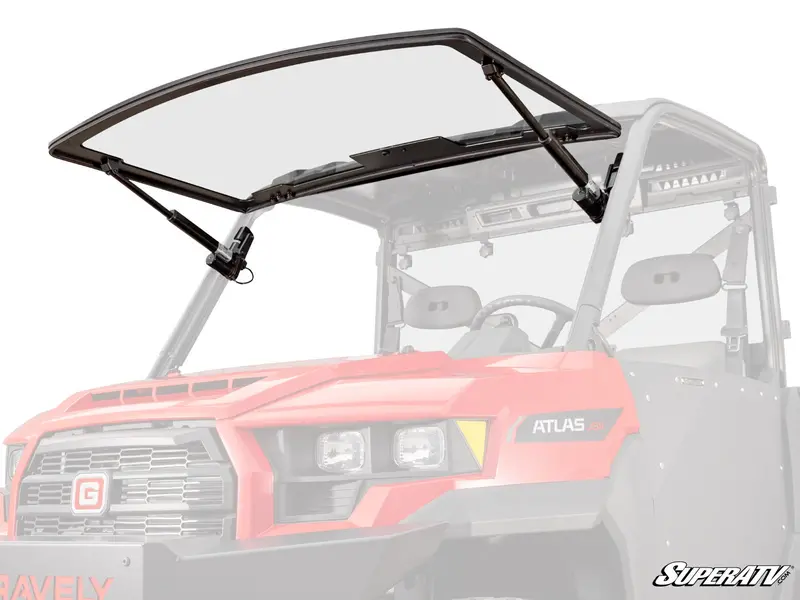 Superatv Gravely Atlas Jsv Maxdrive Power Flip Glass Windshield 1