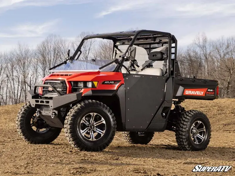 Superatv Gravely Atlas Jsv Scratch-Resistant Flip Down Windshield 2