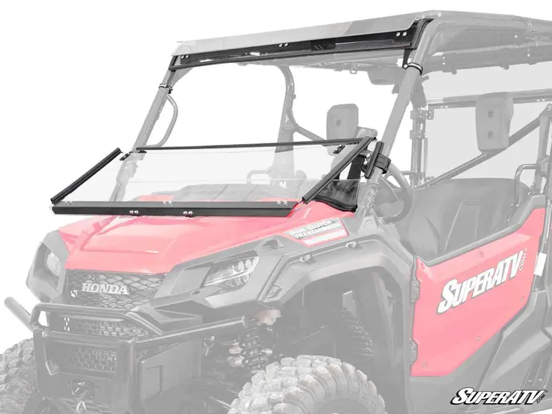 Superatv Honda Pioneer 1000 Scratch Resistant 3-In-1 Windshield 1