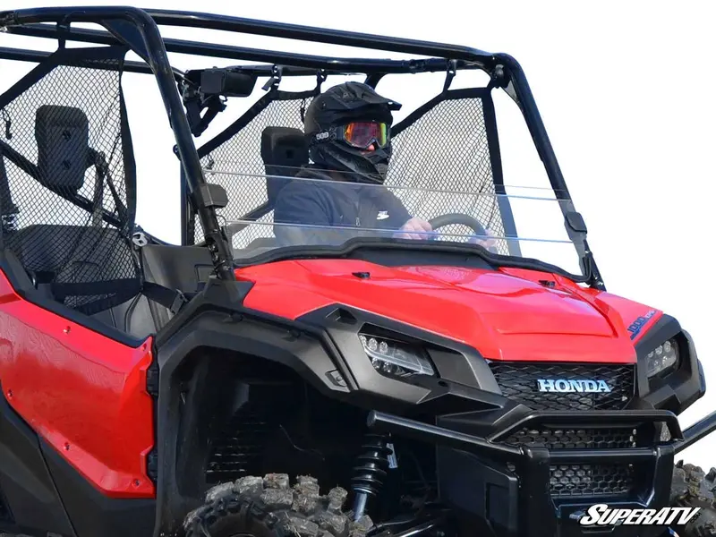 Superatv Honda Pioneer 1000 Scratch Resistant Half Windshield 1