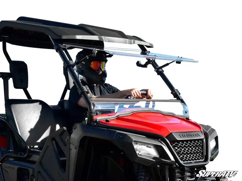 Superatv Honda Pioneer 520 Scratch Resistant Flip Windshield 1