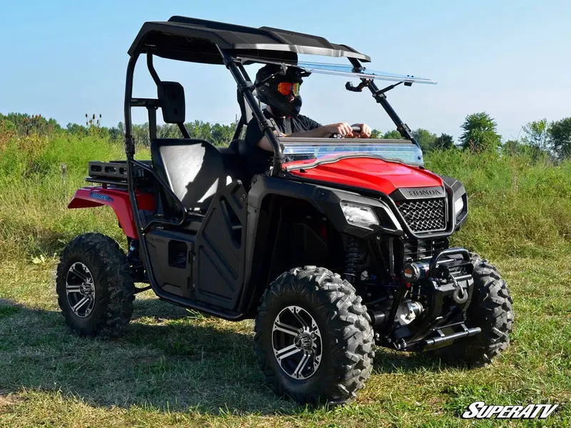 Superatv Honda Pioneer 520 Scratch Resistant Flip Windshield 2