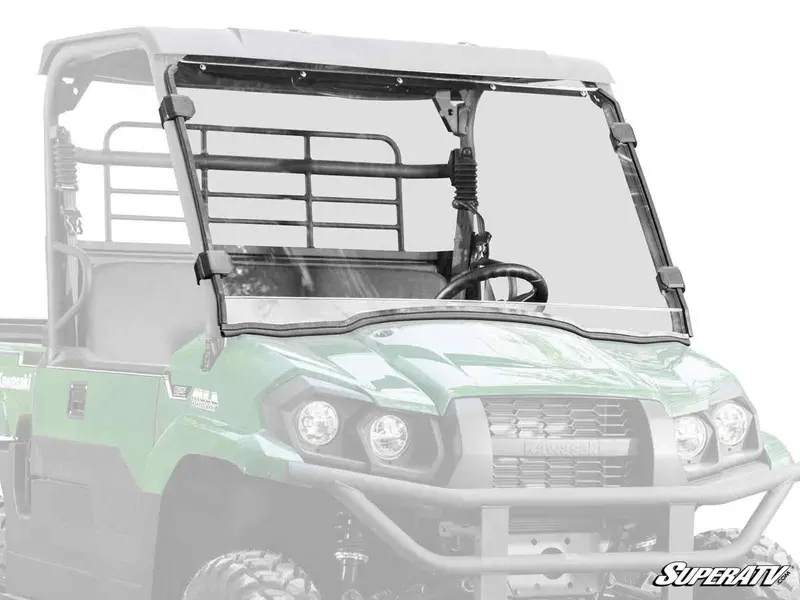Superatv Kawasaki Mule Pro Mx Scratch Resistant Full Windshield 1