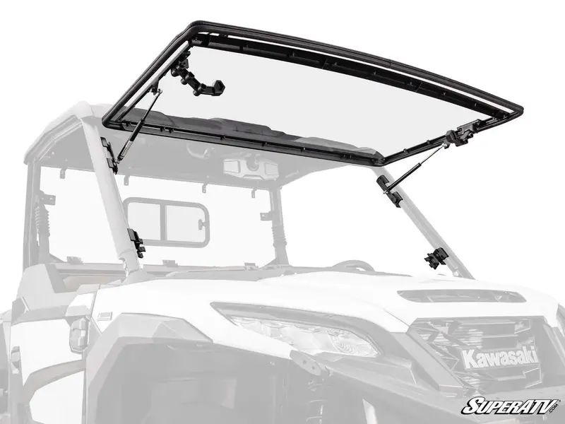 Superatv Kawasaki Ridge Scratch-Resistant Flip Windshield 1