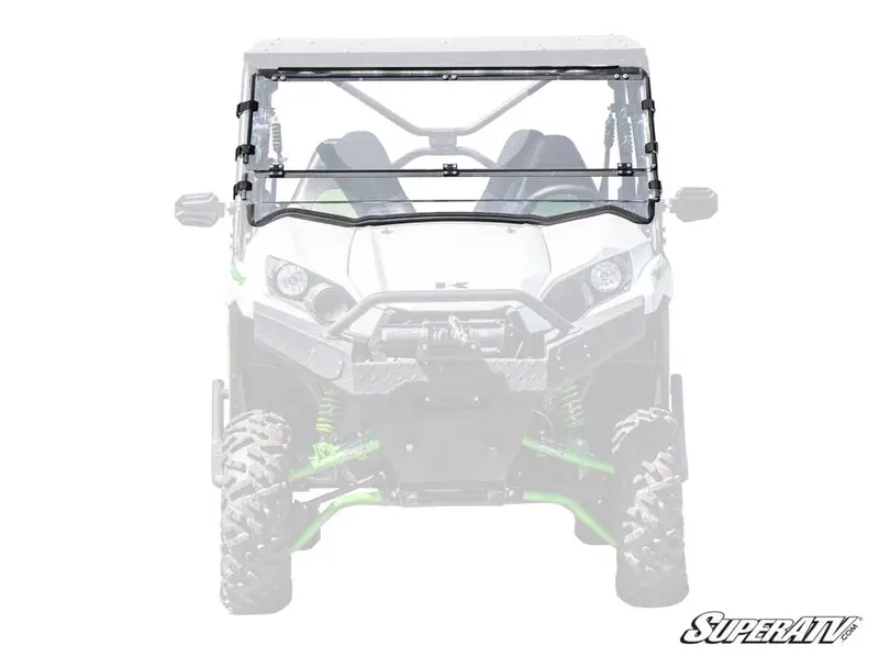 Superatv Kawasaki Teryx S Scratch-Resistant Flip Down Windshield 1