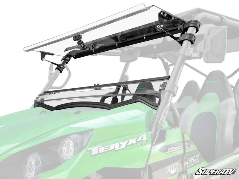 Superatv Kawasaki Teryx S Scratch Resistant Flip Windshield 1