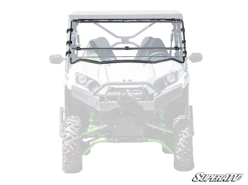Superatv Kawasaki Teryx Scratch Resistant Flip Down Windshield 1