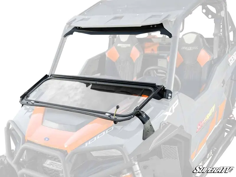 Superatv Polaris General 1000 Flip-Down Glass Windshield 1