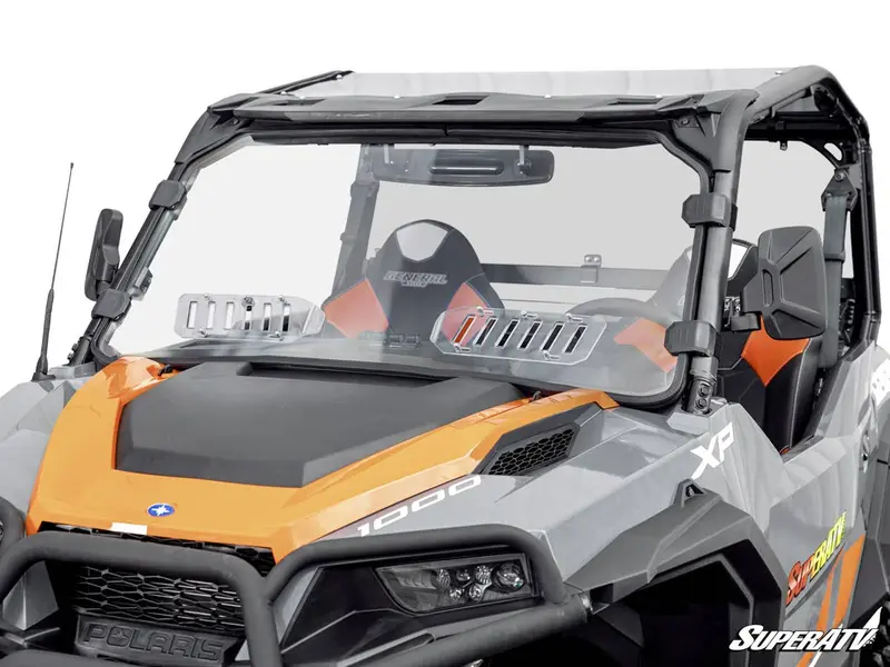 Superatv Polaris General Xp 1000 Scratch Resistant Vented Full Windshield 1
