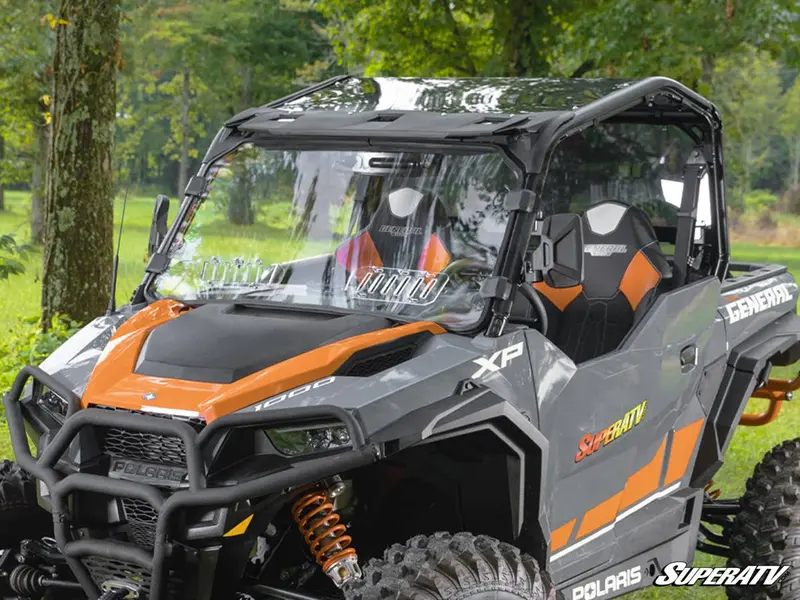 Superatv Polaris General Xp 1000 Scratch Resistant Vented Full Windshield 2