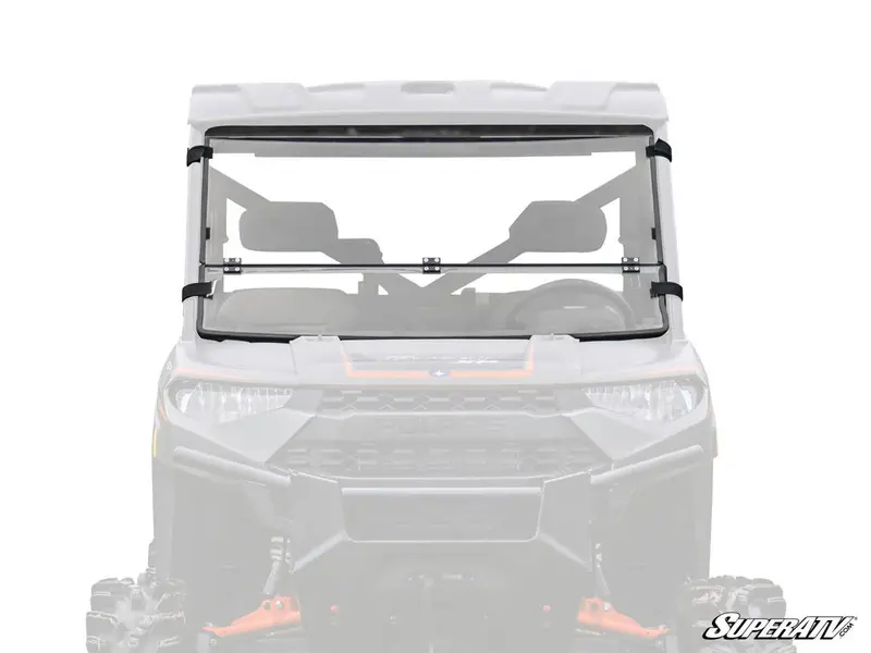 Superatv Polaris Ranger 1000 Scratch Resistant Flip Down Windshield 1