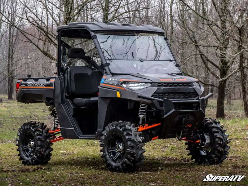Superatv Polaris Ranger 1000 Scratch Resistant Flip Down Windshield 2