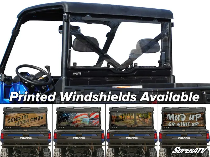 Superatv Polaris Ranger 1000 Scratch-Resistant Rear Windshield 1