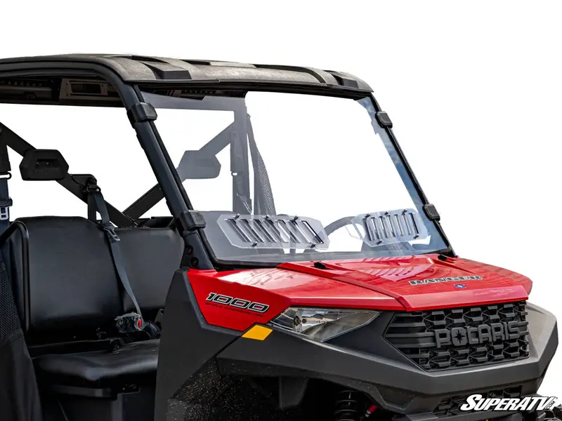 Superatv Polaris Ranger 1000 Scratch-Resistant Vented Full Windshield 1