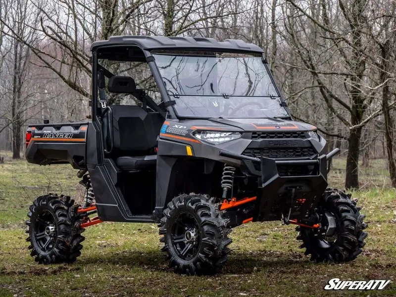 Superatv Polaris Ranger Xp Kinetic Scratch Resistant Flip Down Windshield 2