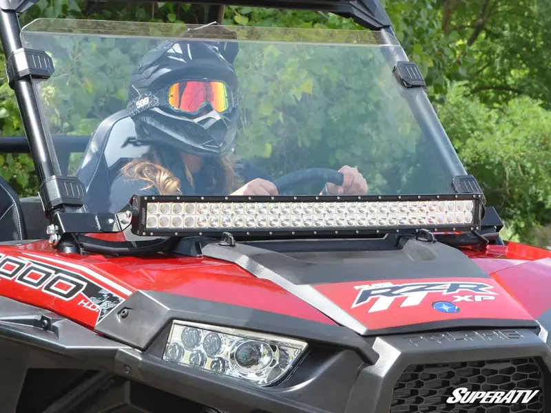 Superatv Polaris Rzr 30” Light Bar Mounting Bracket - Flush To Hood 2