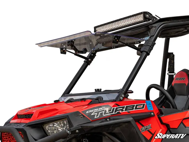 Superatv Polaris Rzr 900 Scratch Resistant Flip Windshield 1