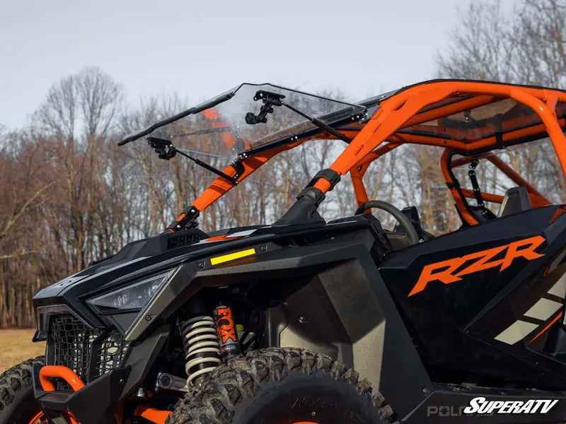 Superatv Polaris Rzr Pro R Scratch-Resistant Flip Windshield 3