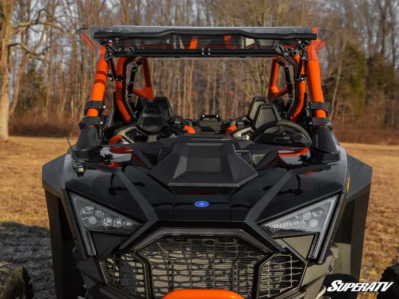 Superatv Polaris Rzr Pro R Scratch-Resistant Flip Windshield 4