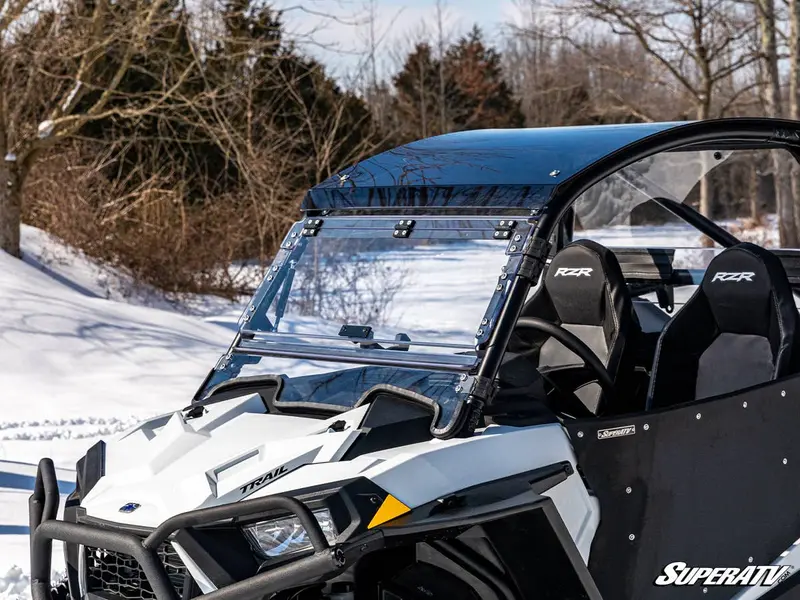 Superatv Polaris Rzr Trail 900 Scratch Resistant Flip Windshield 2