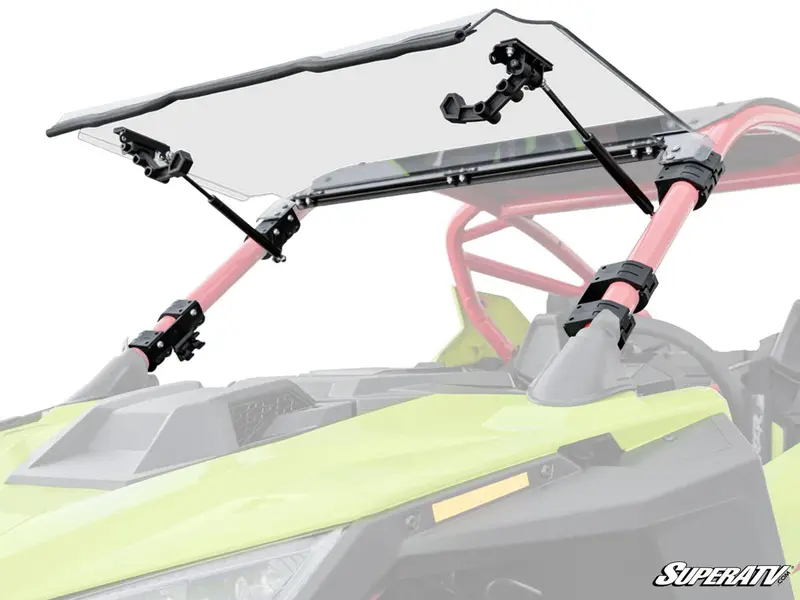 Superatv Polaris Rzr Turbo R Scratch Resistant Flip Windshield 1