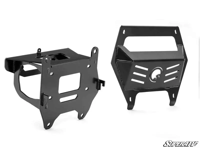 Superatv Polaris Rzr Turbo R Winch Mounting Plate 1