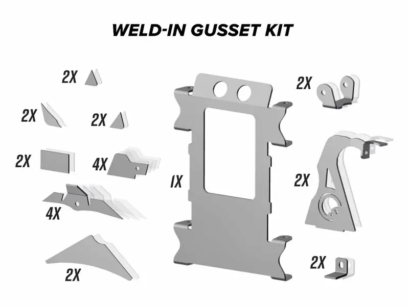 Superatv Polaris Rzr Xp Turbo Weld-In Gusset Kit 1