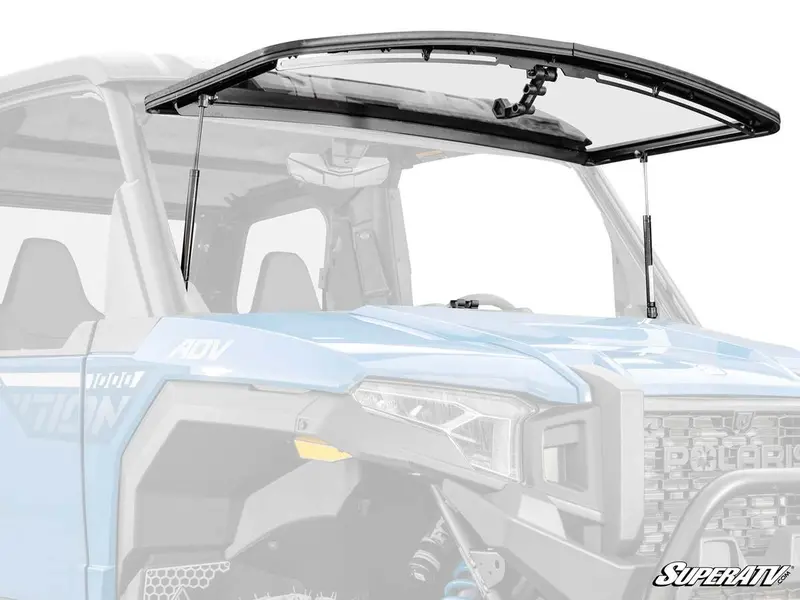 Superatv Polaris Xpedition Scratch-Resistant Flip Windshield 1