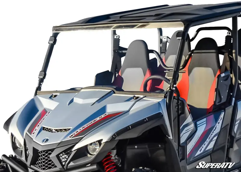 Superatv Yamaha Wolverine X4 850 Scratch-Resistant Full Windshield 1