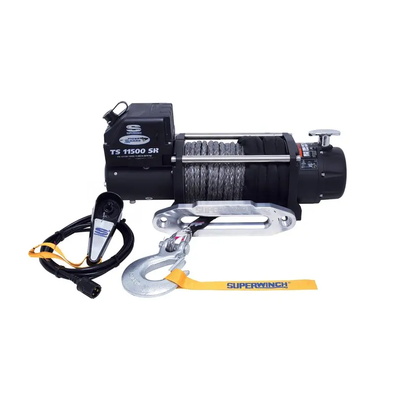 Superwinch 11500 Lbs 12V Dc 3/8In X 80Ft Synthetic Rope Tiger Shark 11500 Winch 1