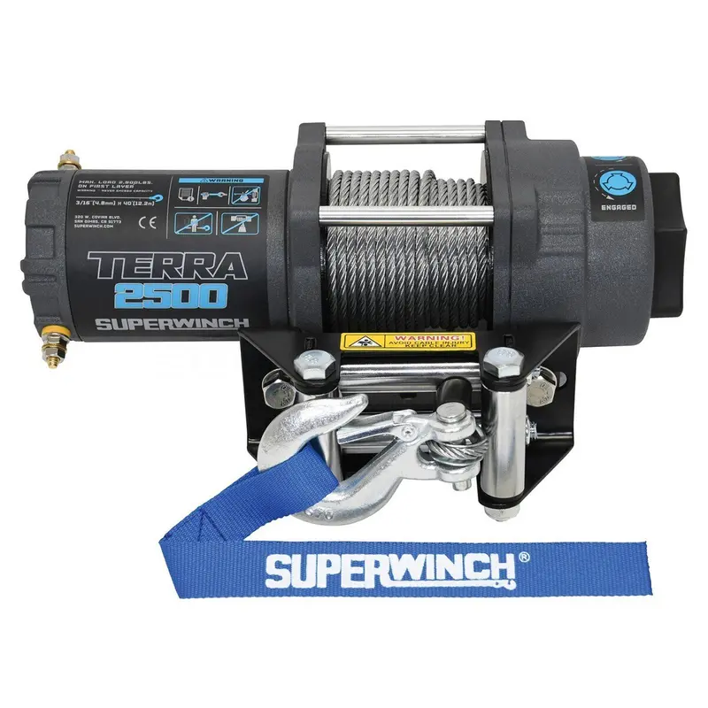 Superwinch 2500 Lbs 12V Dc 3/16In X 40Ft Steel Rope Terra 2500 Winch - Gray Wrinkle 1