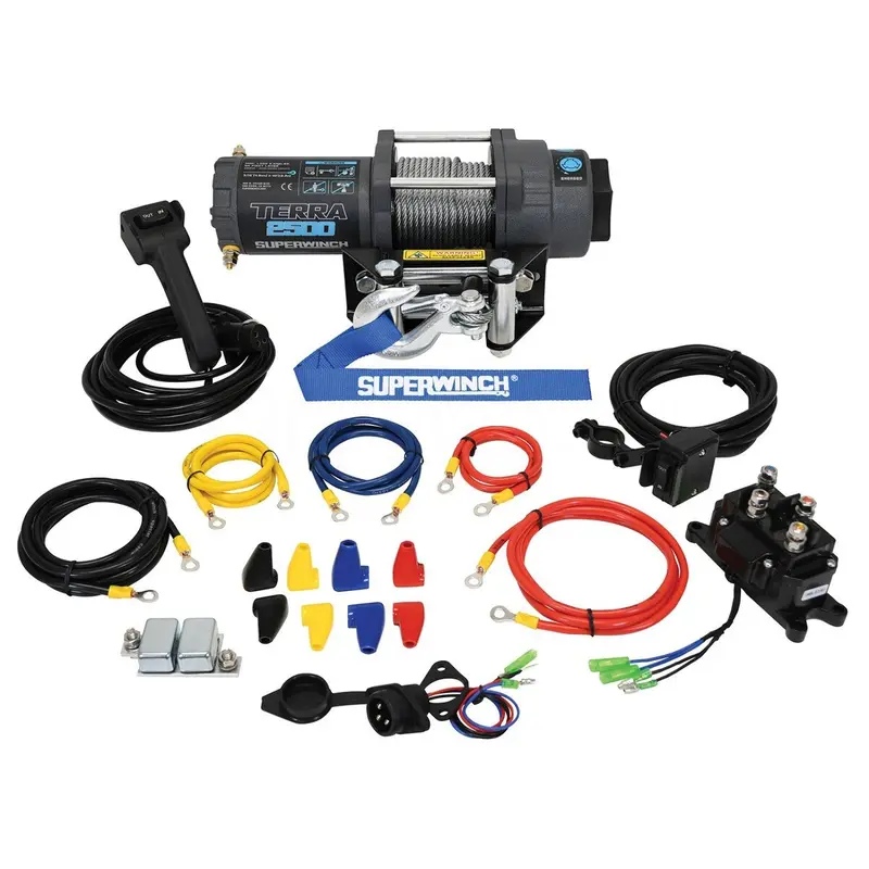 Superwinch 2500 Lbs 12V Dc 3/16In X 40Ft Steel Rope Terra 2500 Winch - Gray Wrinkle 2