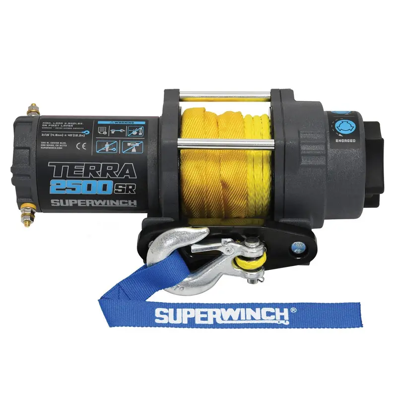 Superwinch 2500 Lbs 12V Dc 3/16In X 40Ft Synthetic Rope Terra 2500Sr Winch - Gray Wrinkle 1