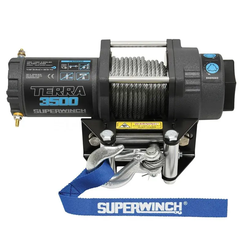 Superwinch 3500 Lbs 12V Dc 7/32 In X 32 Ft Steel Rope Terra 3500 Winch - Gray Wrinkle 1