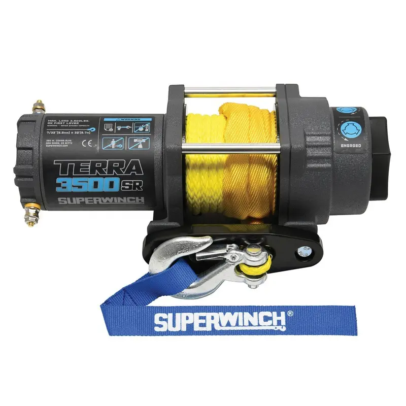 Superwinch 3500 Lbs 12V Dc 7/32In X 32Ft Synthetic Rope Terra 3500Sr Winch - Gray Wrinkle 1